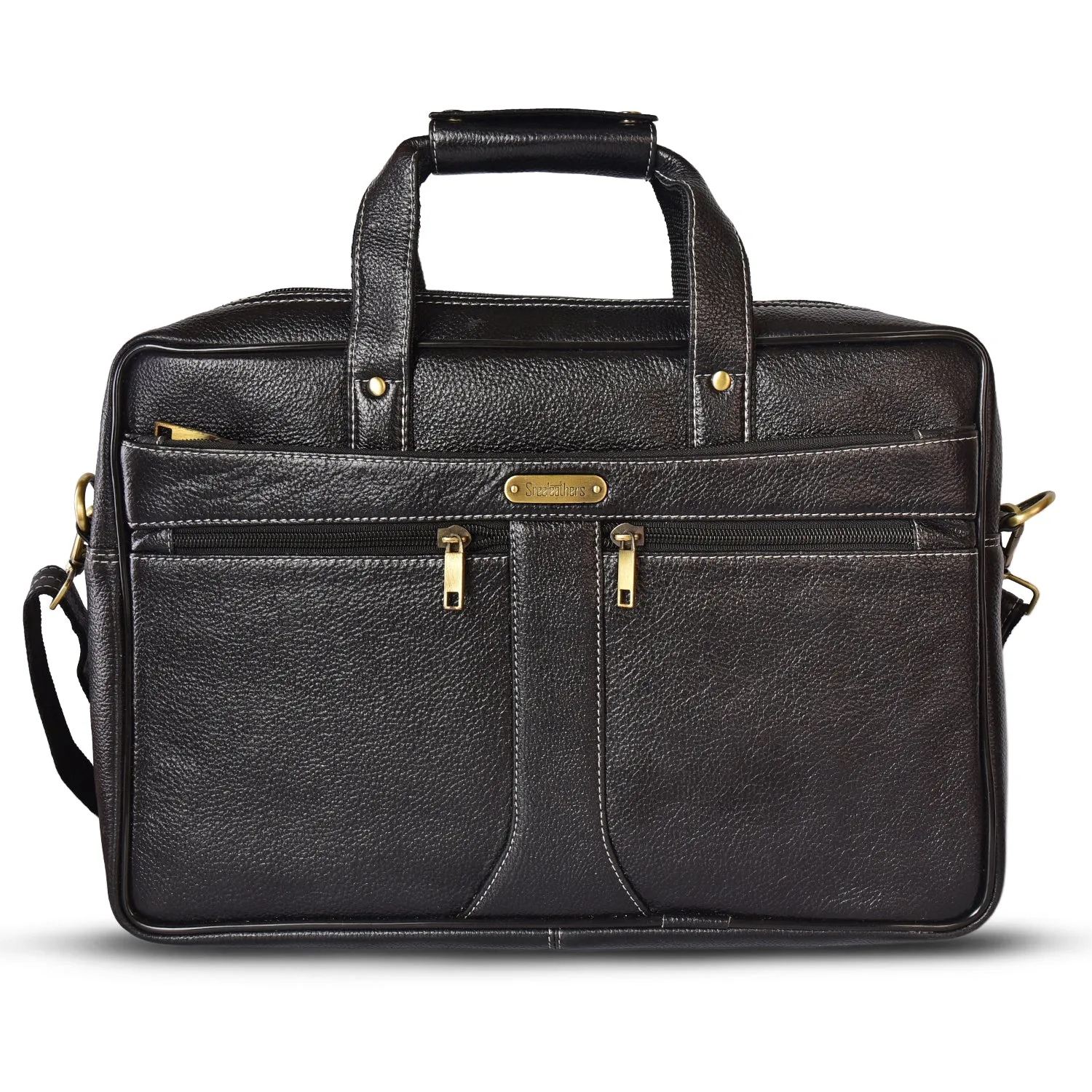 Leather Laptop Bag 36807 (Black)