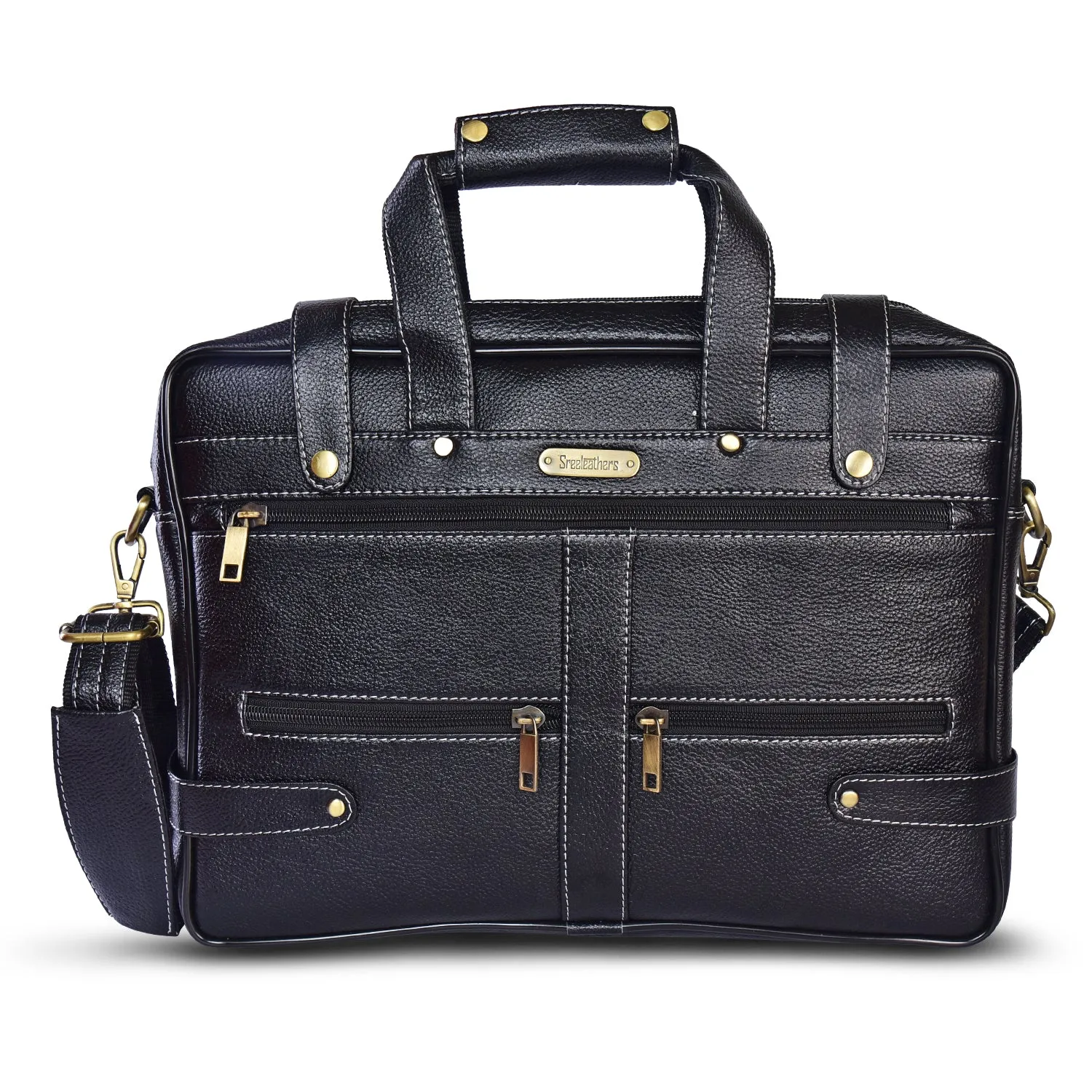Leather Laptop Bag 36809 (BLACK)