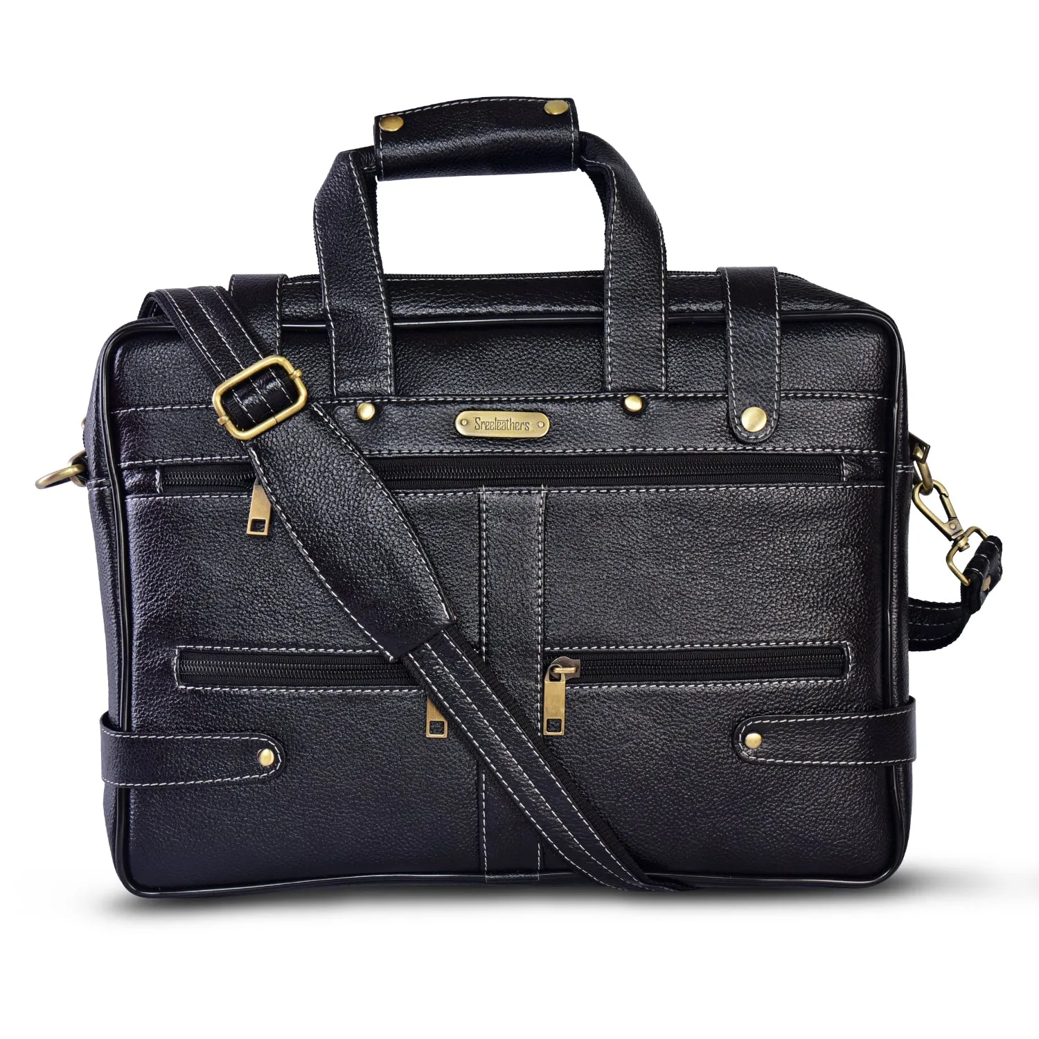 Leather Laptop Bag 36809 (BLACK)