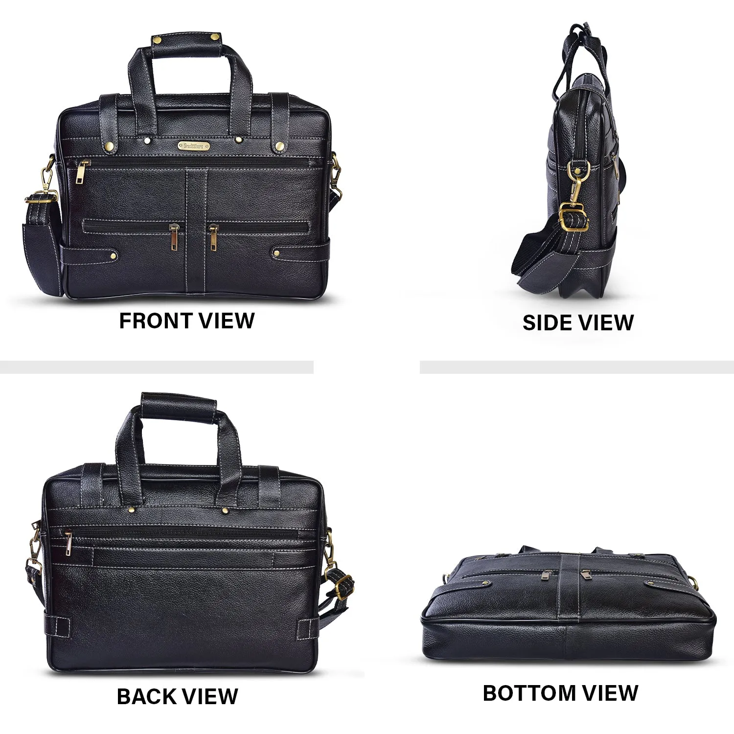 Leather Laptop Bag 36809 (BLACK)