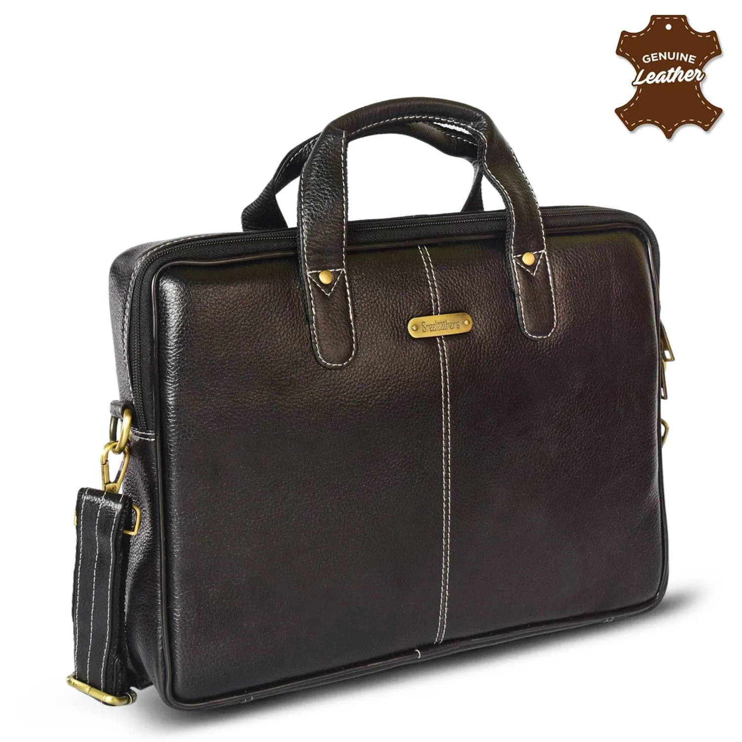 Leather Laptop Bag 36811 (Black)