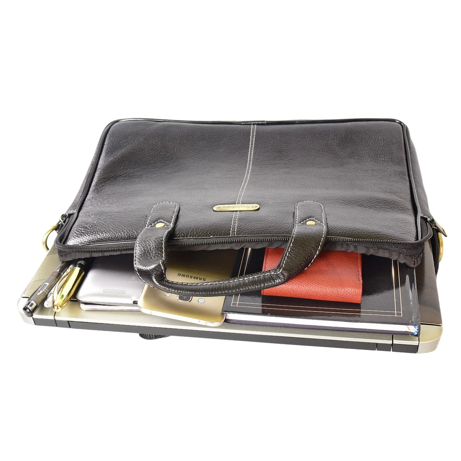 Leather Laptop Bag 36811 (Black)