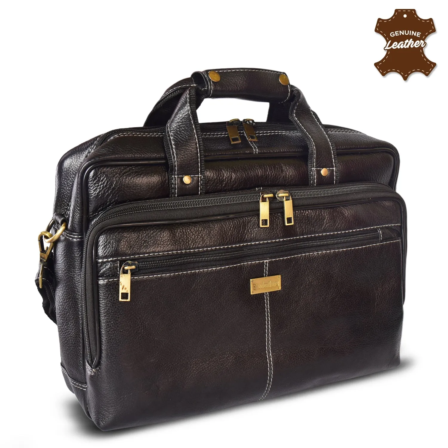 Leather Laptop Bag 998901 (Black)