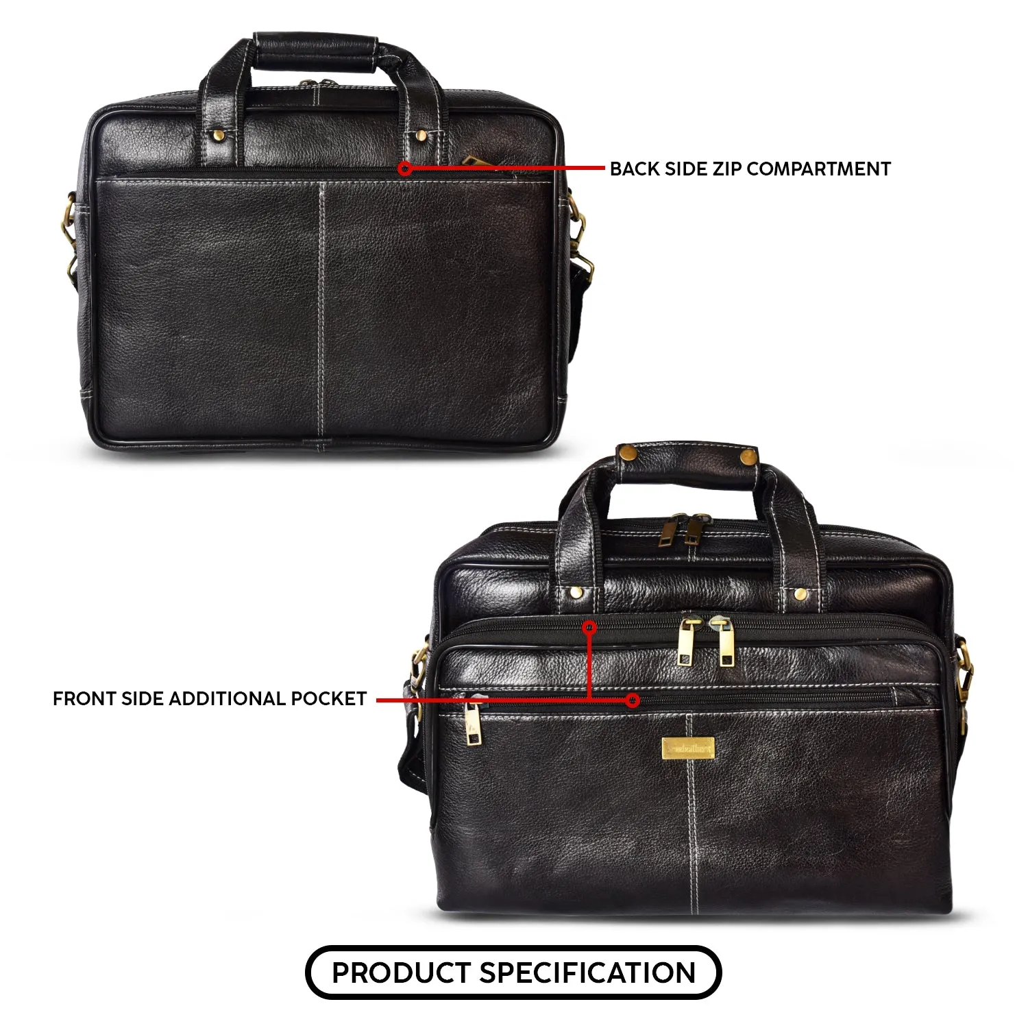 Leather Laptop Bag 998901 (Black)
