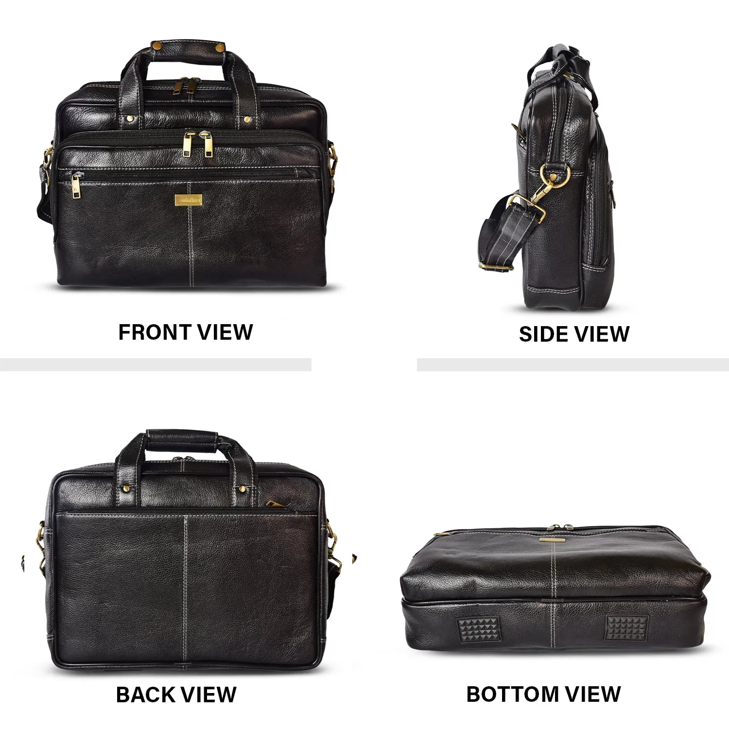 Leather Laptop Bag 998901 (Black)