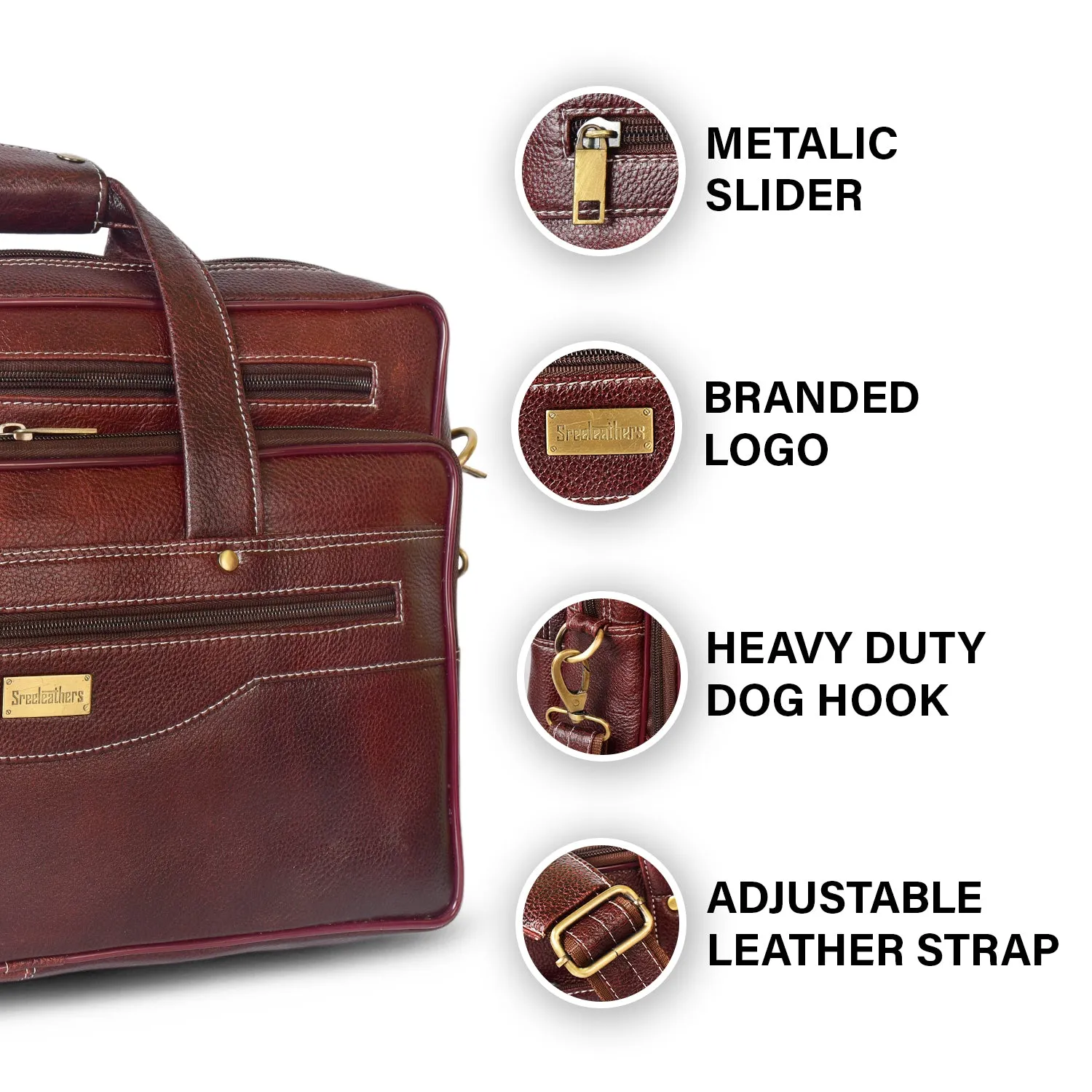 Leather Laptop Bag  998902 (Brown)