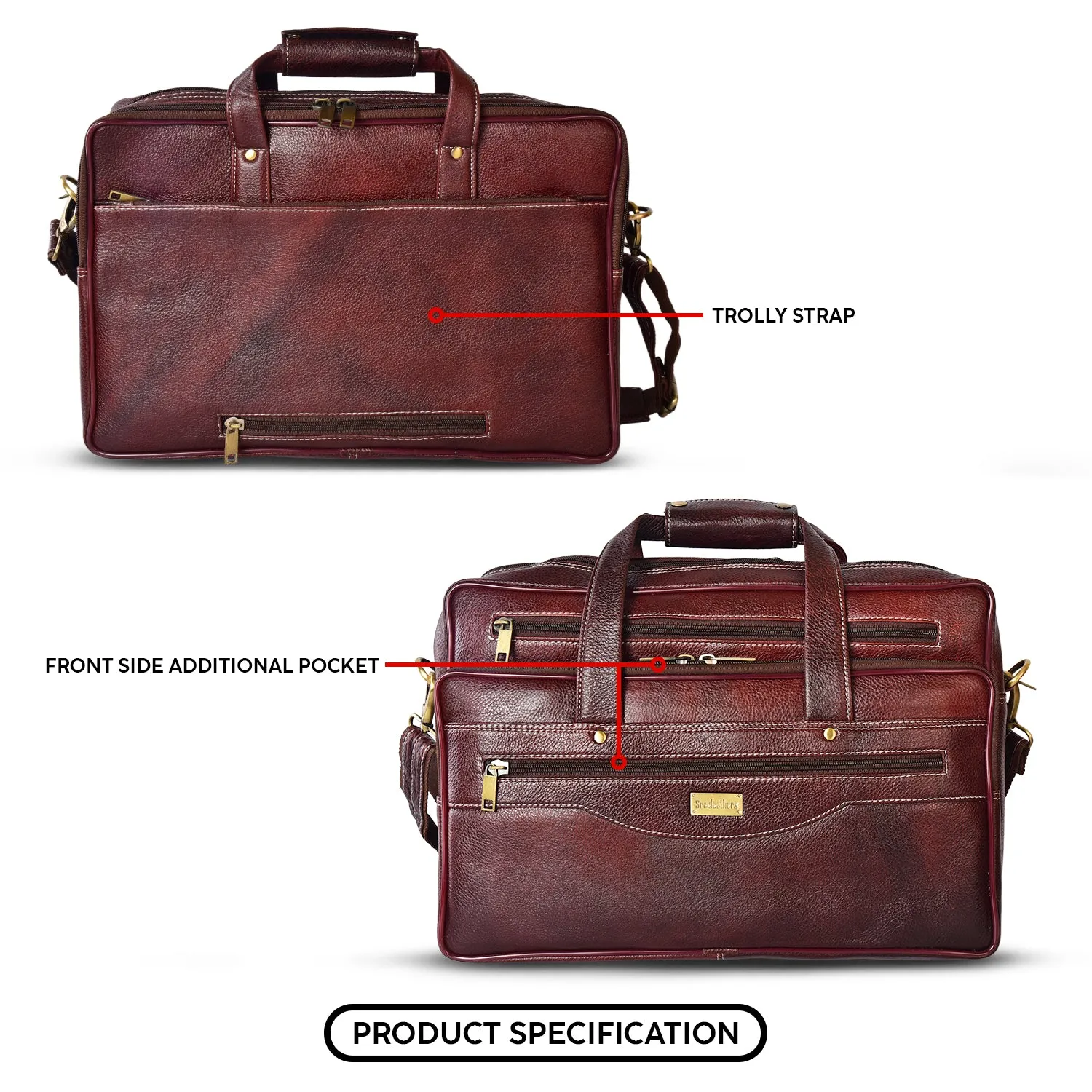 Leather Laptop Bag  998902 (Brown)