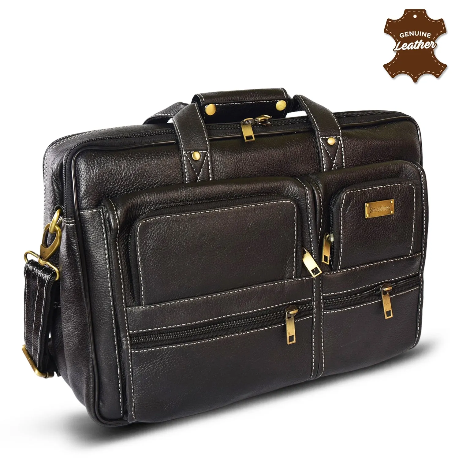 Leather Laptop Bag  998919 (Black)