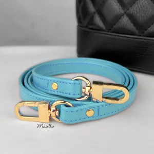 Light Blue Turquoise Leather Purse Strap, Handbag Strap or Bandolier - Customize Length (Short Shoulder to Extra Long Crossbody Size) - Half Inch Wide