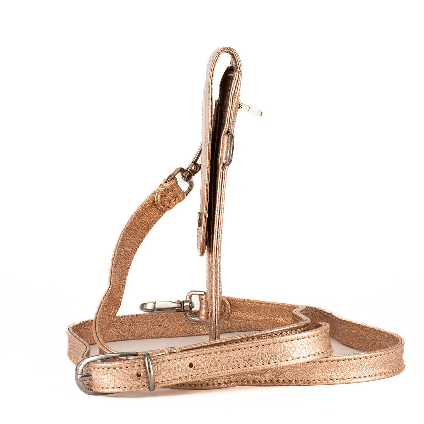 Lupita : Ladies Leather Crossbody Purse in Gold Metallic