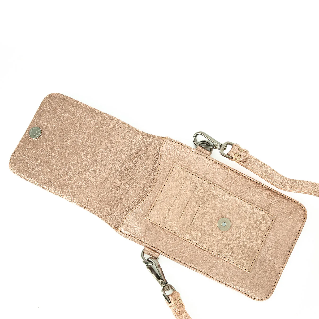 Lupita : Ladies Leather Crossbody Purse in Gold Metallic