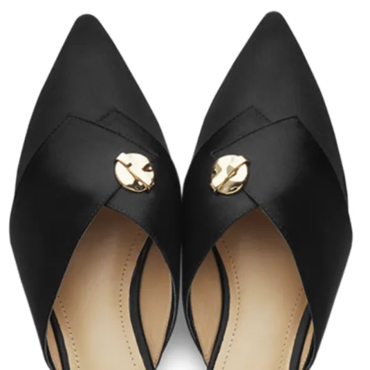 March Muse Black Pointed Toe Slipper Mule