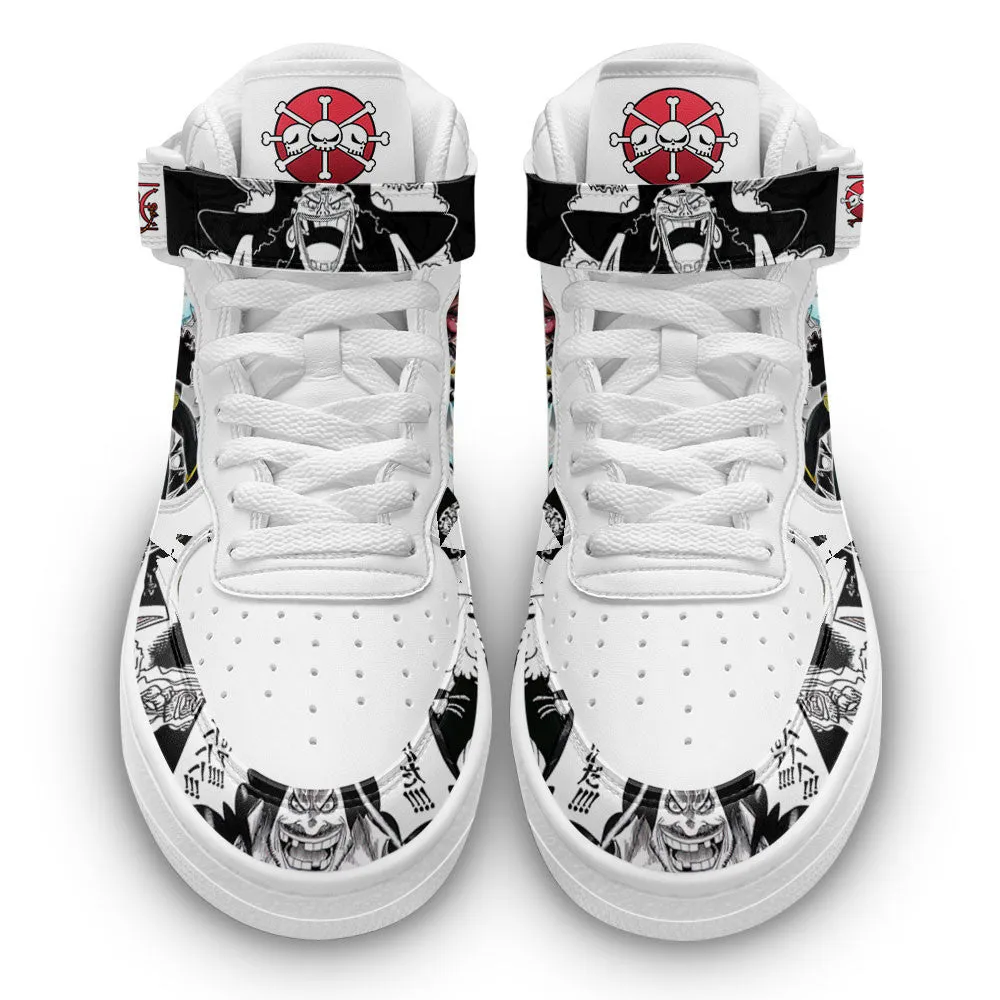 Marshall D Tech Sneakers Air Mid OP Custom Anime Shoes Mix Manga