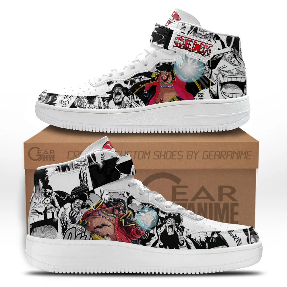 Marshall D Tech Sneakers Air Mid OP Custom Anime Shoes Mix Manga