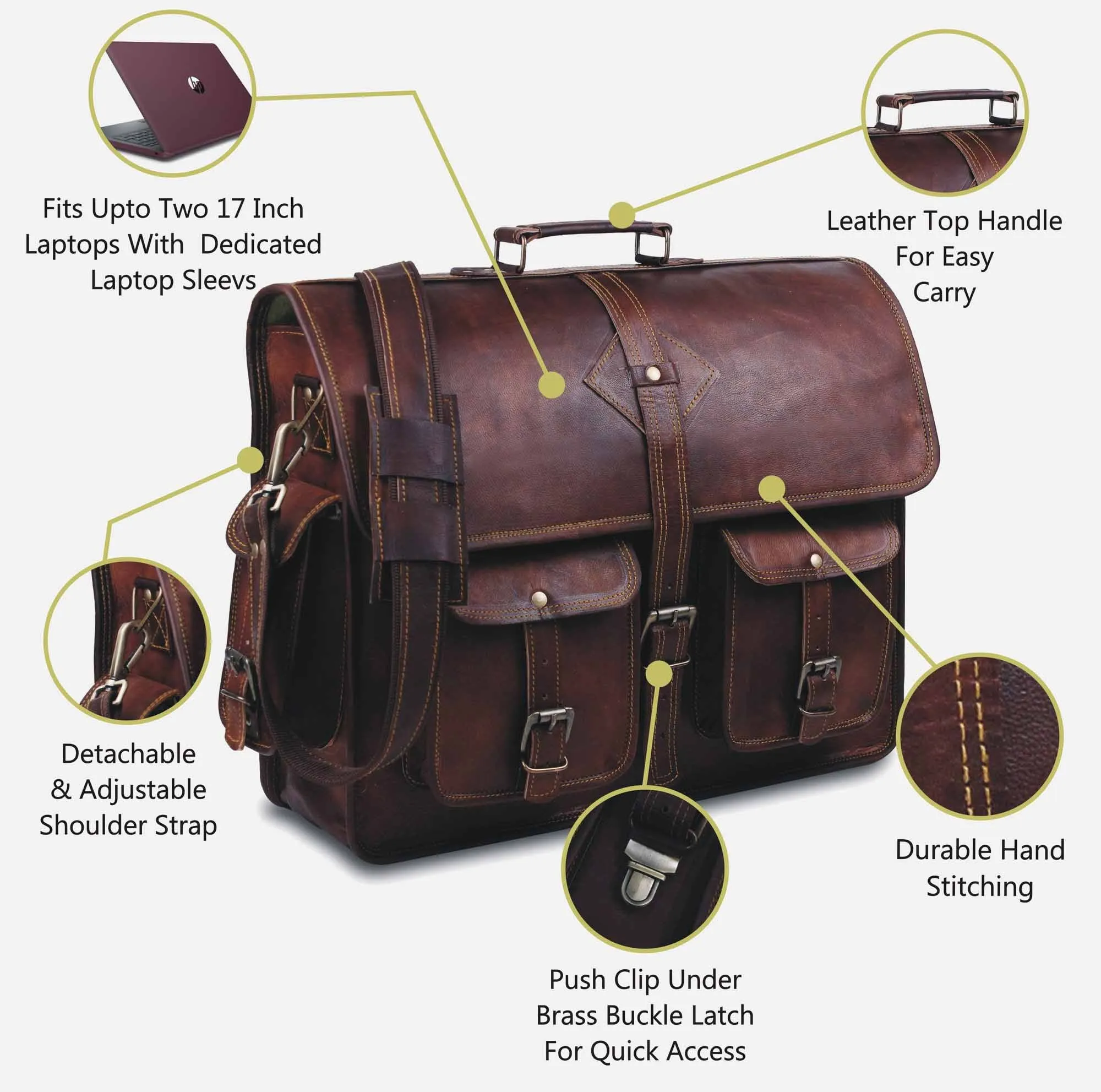 Men’s Vintage Leather Messenger Bag
