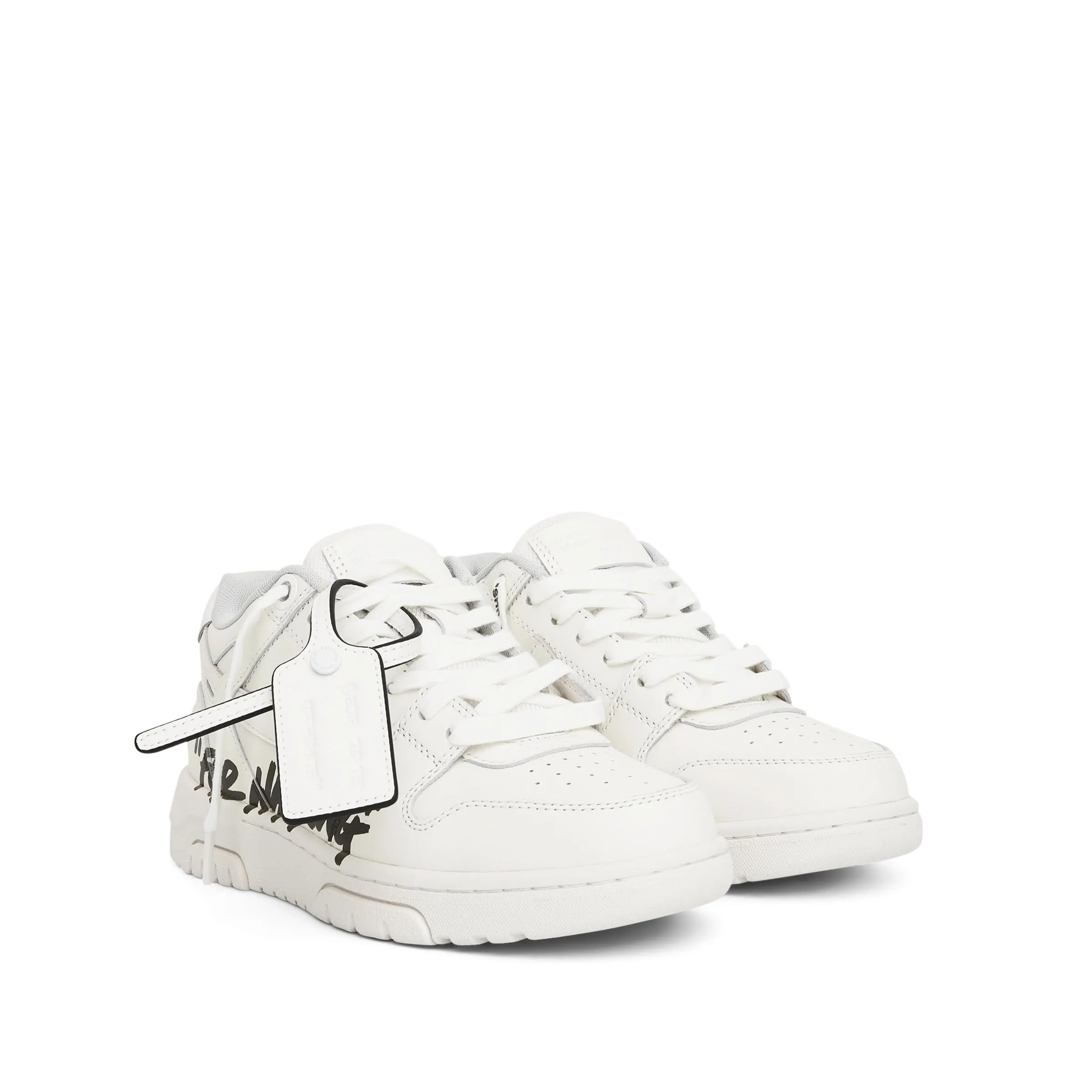 Out of Office "For WALKING" Leather Sneaker in White/Black