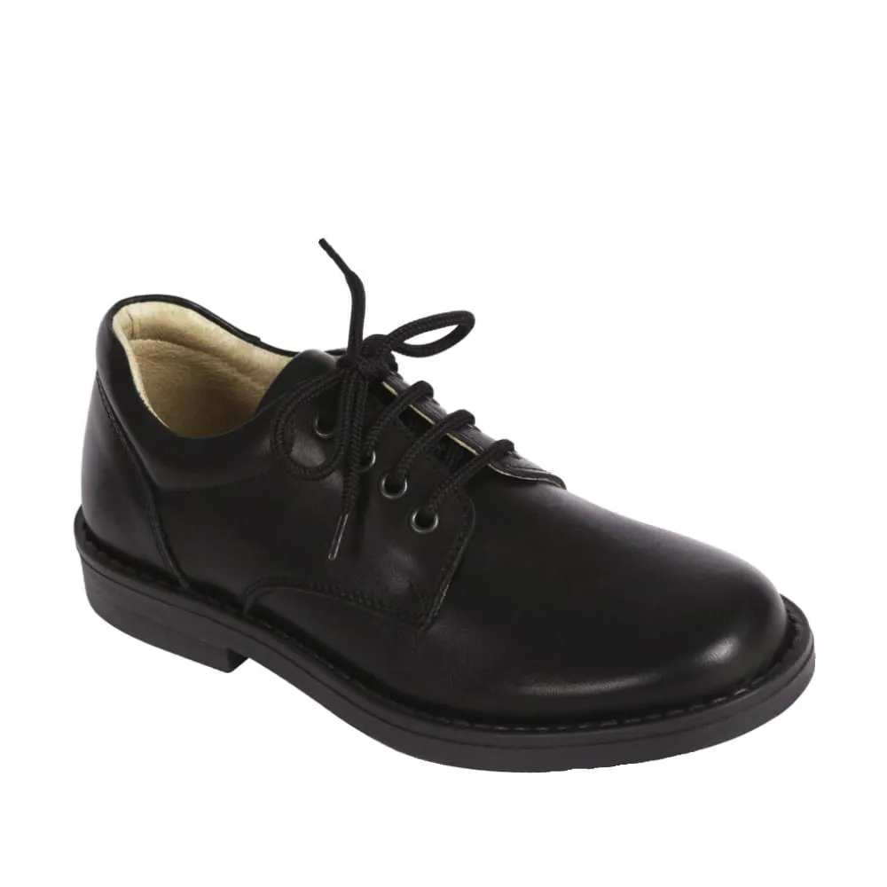 Petasil School Shoes | Marcus | Black Leather