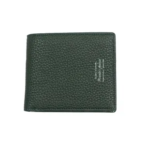 "Deater" billfold wallet with coin purse in bottle green shrunken leather