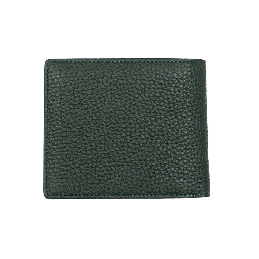 "Deater" billfold wallet with coin purse in bottle green shrunken leather
