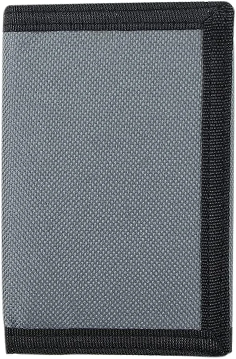 RFID Blocking Canvas Wallet for Men and Women - Camo Trifold Outdoor Sports Wallets with Magic Sticker for Teen Kids (Grey)