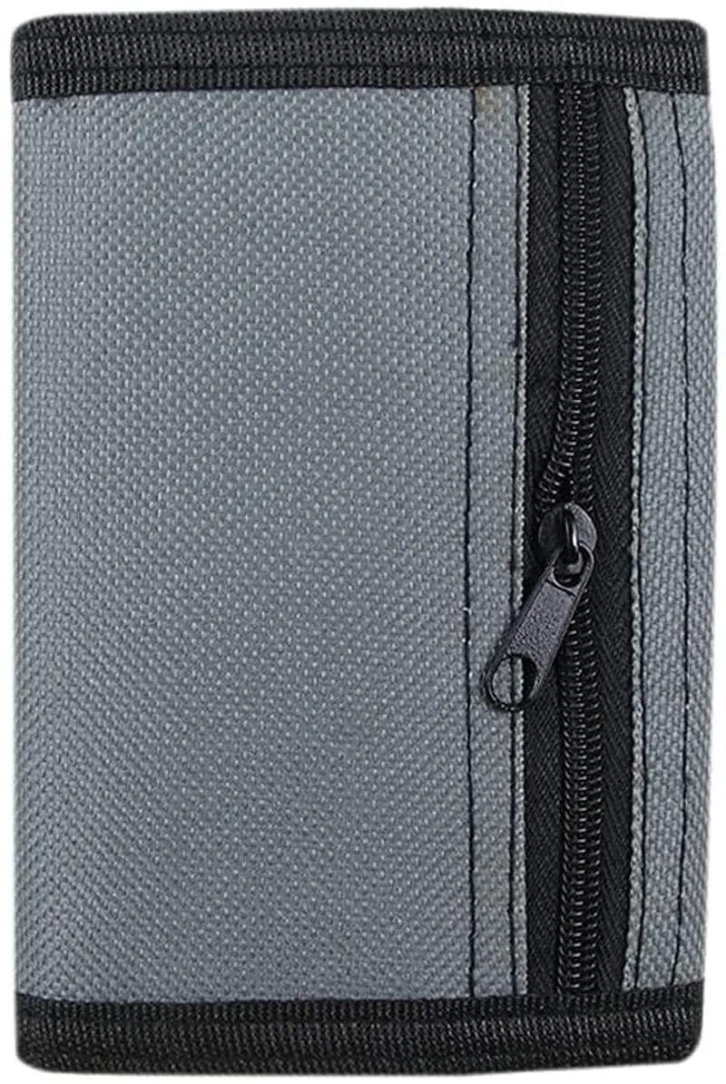 RFID Blocking Canvas Wallet for Men and Women - Camo Trifold Outdoor Sports Wallets with Magic Sticker for Teen Kids (Grey)