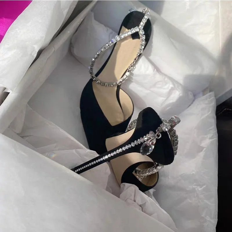 Rhinestones Chains Women Pumps