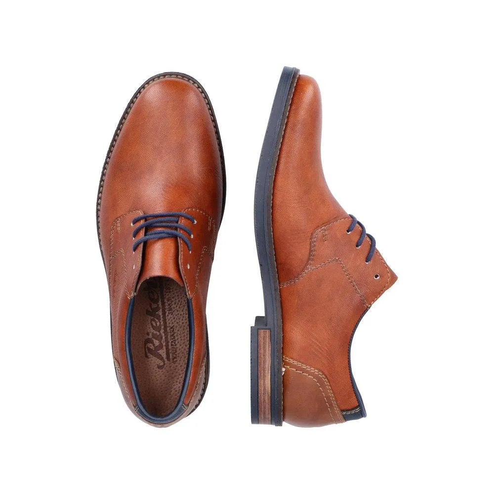 Rieker 13516-22 Mens Brown Leather Lace Up Shoes