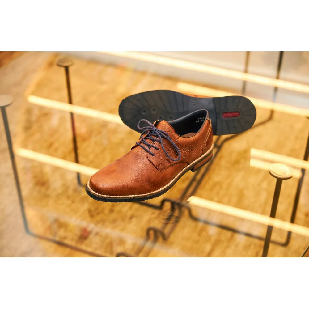 Rieker 13516-22 Mens Brown Leather Lace Up Shoes