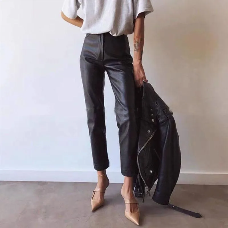 Sexy Leather Pointed Toe Plain Mules
