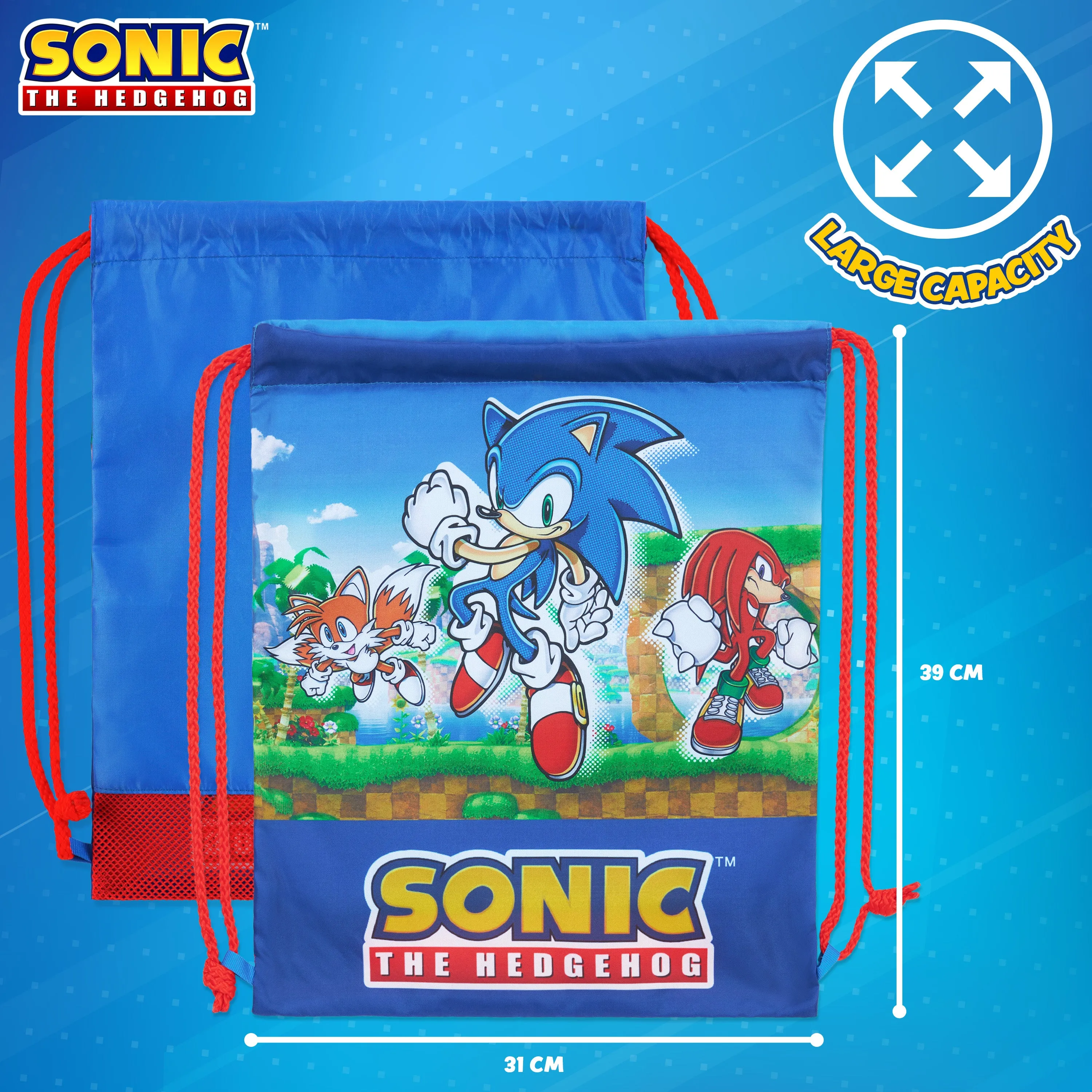Sonic The Hedgehog Swimming Bag for Kids, Drawstring Bags