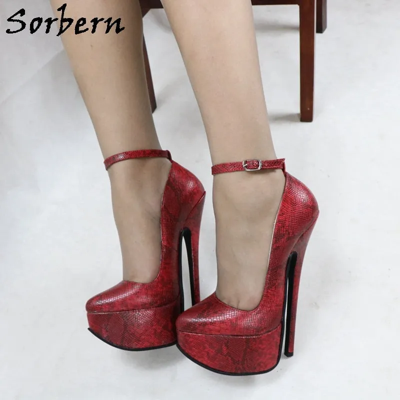 Sorbern Colorful Snake Women Pump Shoes Sissy Boy Gey 8In Shoe For Crossdressers Play Fun In Bed Couples Wife High Heels Custom