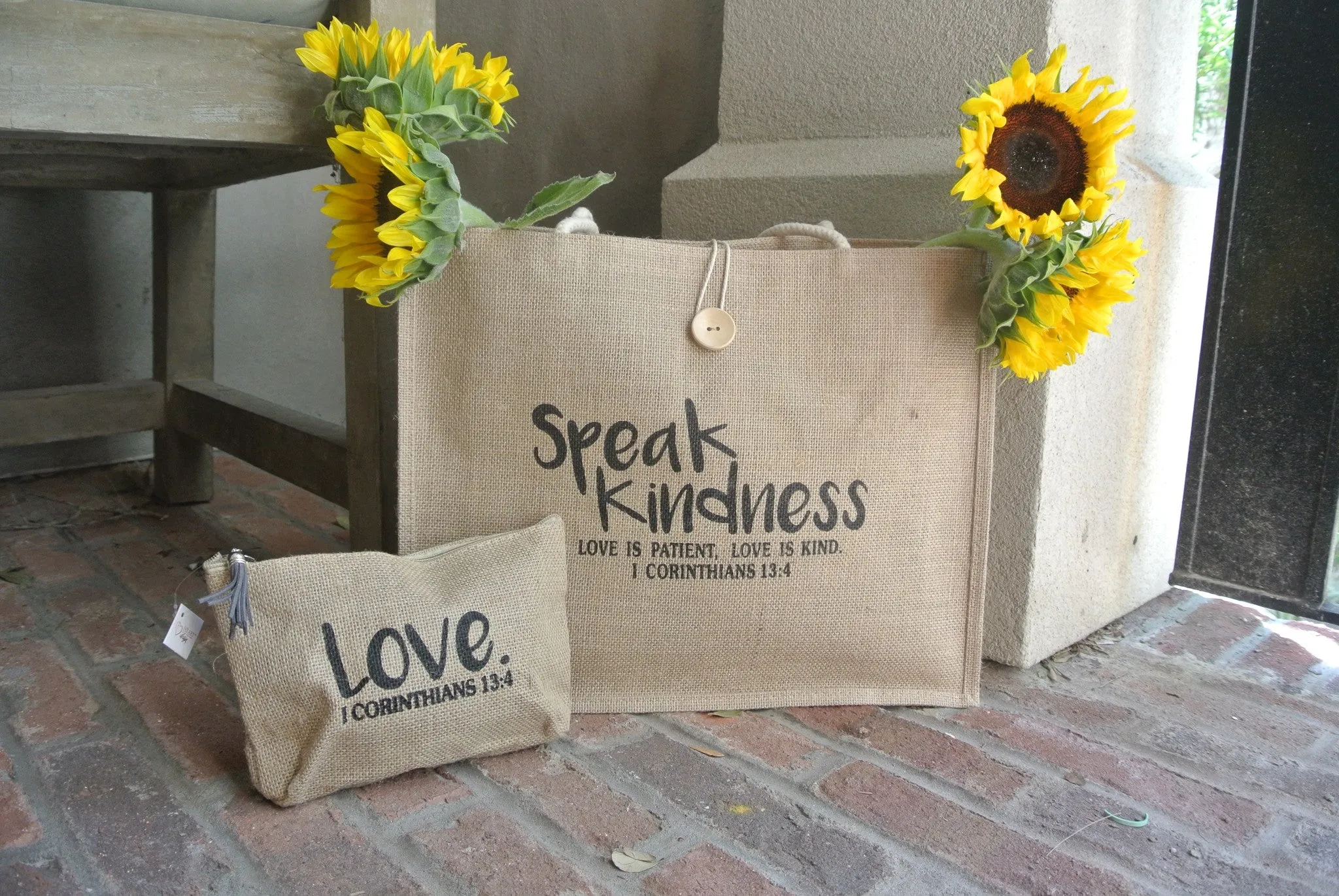 Speak Kindness Jute Tote