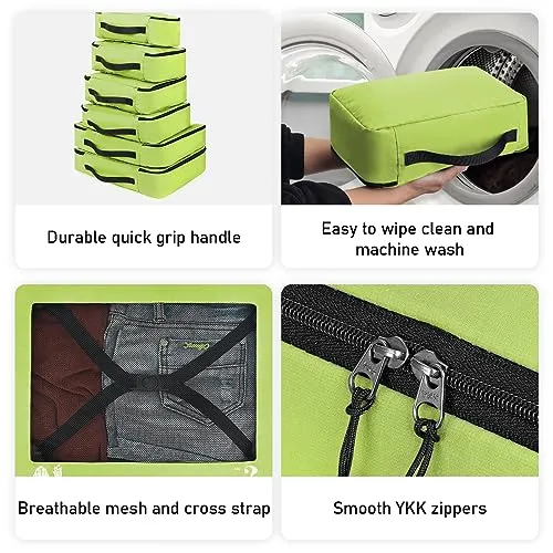 Suitcase Organiser, Packing Cubes, 7-Piece Suitcase Organiser Set, Packing Cube, Pet Recycled Packing Bags for Suitcases, Suitcase Organiser for Backpack, Shoe Bag, Clothes Bags for Suitcases