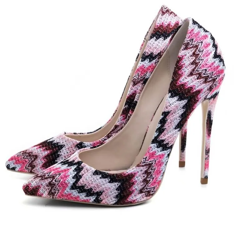 Summer Print Pointed Toe High Heel Ankle Boots