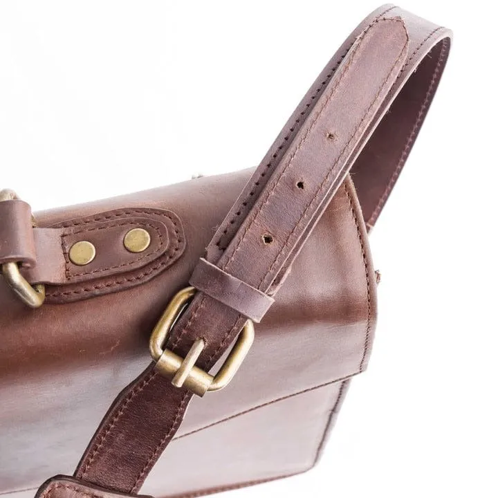 Tan Brown Leather Laptop Bag