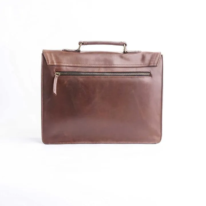 Tan Brown Leather Laptop Bag