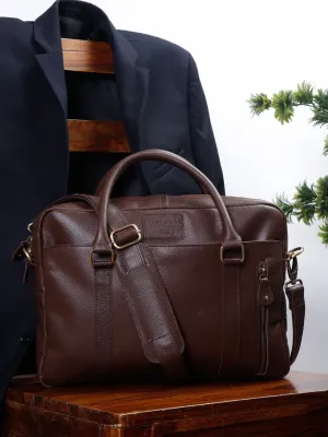 Teakwood Leather Brown Medium Laptop Bag