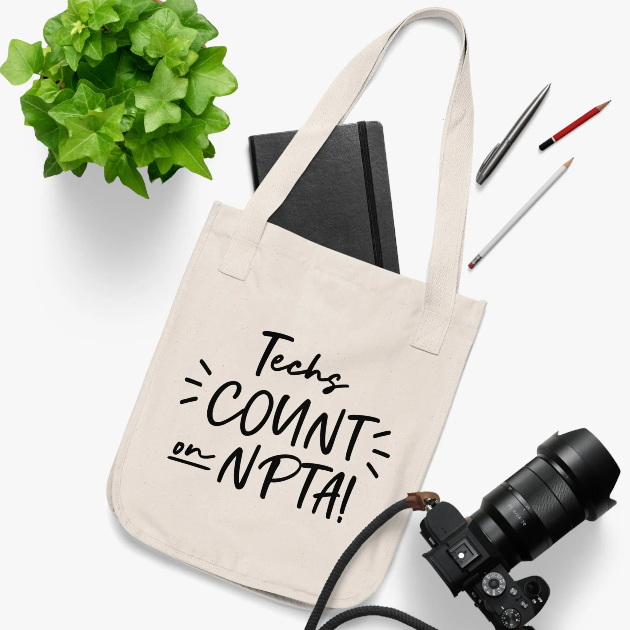 Techs Count on NPTA - Organic Canvas Tote Bag