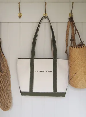 THE SAG HARBOR TOTE - Medium Bespoke Zipped Cotton Canvas Tote