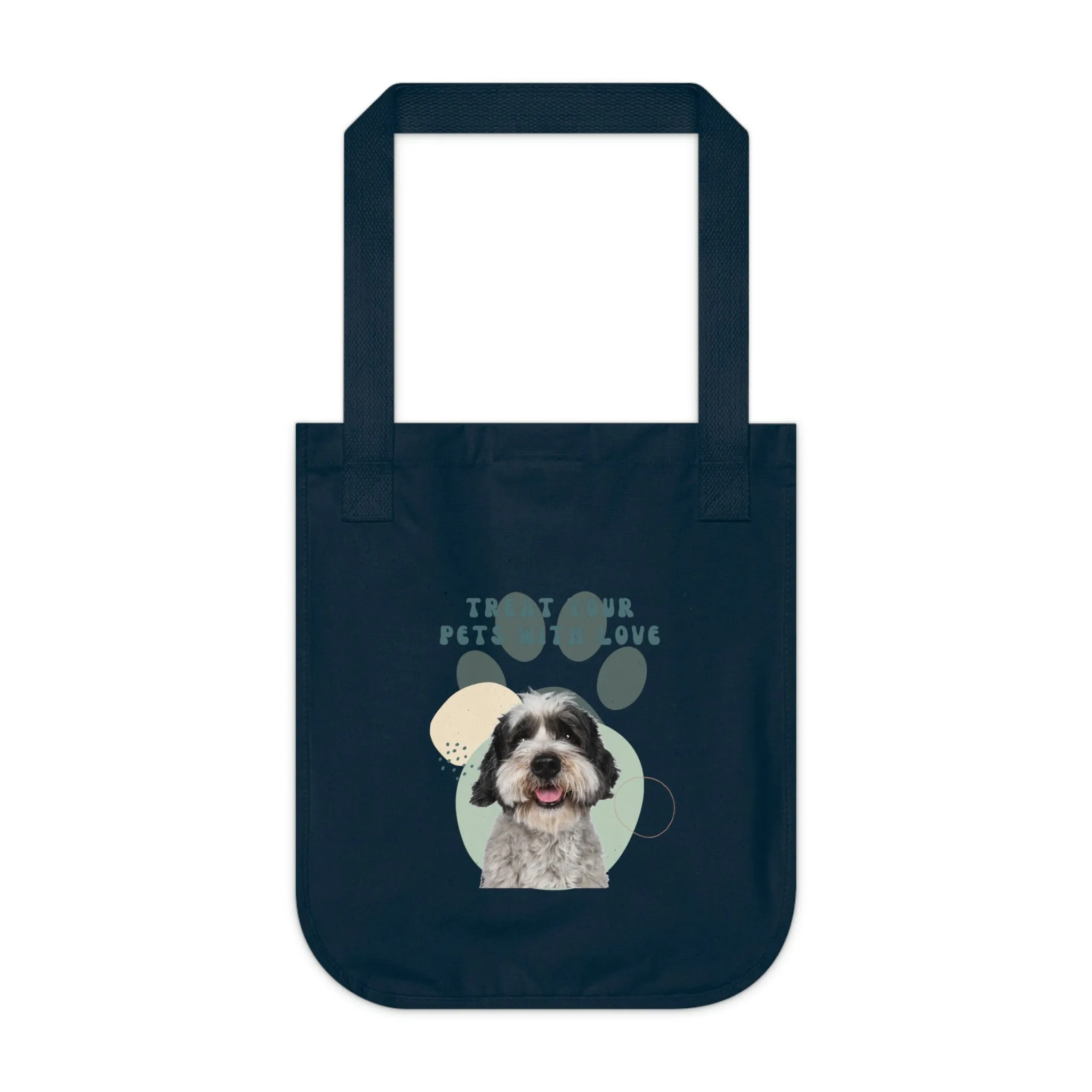 Treat your pets with love Dog POD Organic Canvas Tote Bag