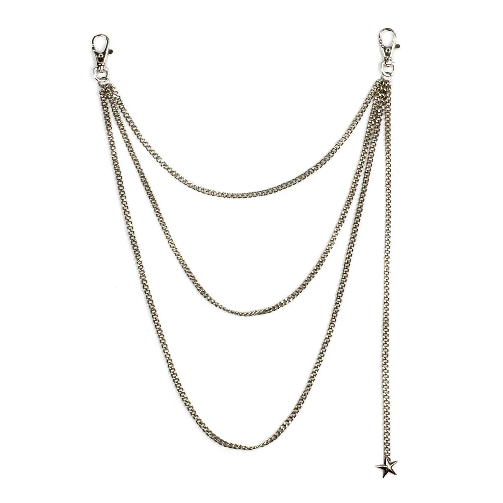 Triple Trousers Chain With Star Charm