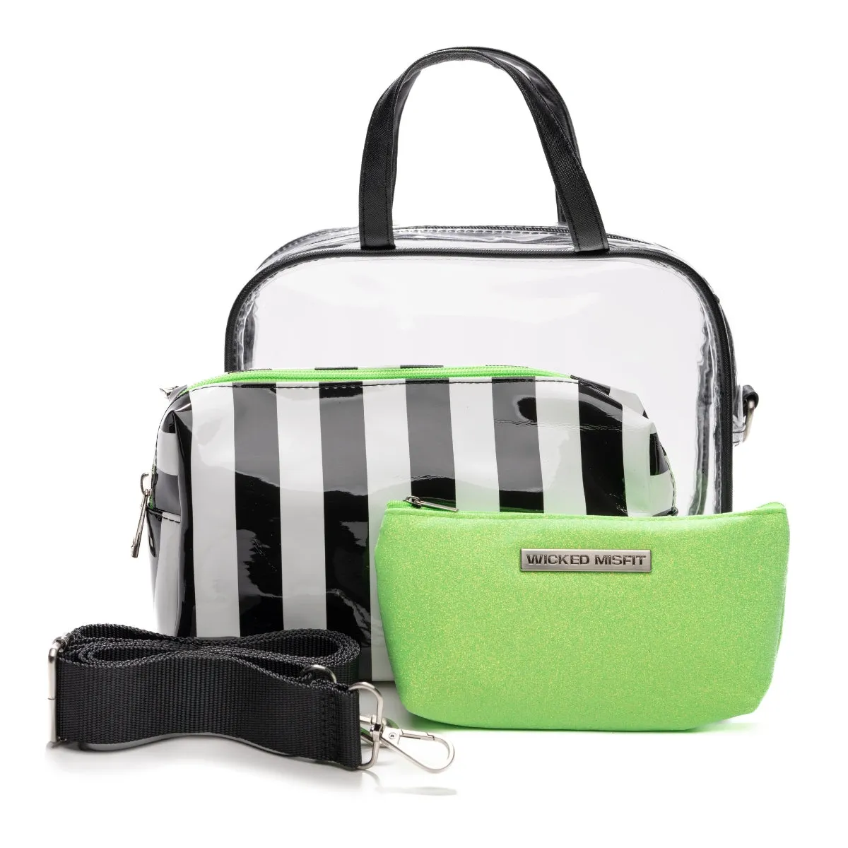 Wicked Misfit Portable Travel Makeup Bags, Pouch, Crossbody Combo