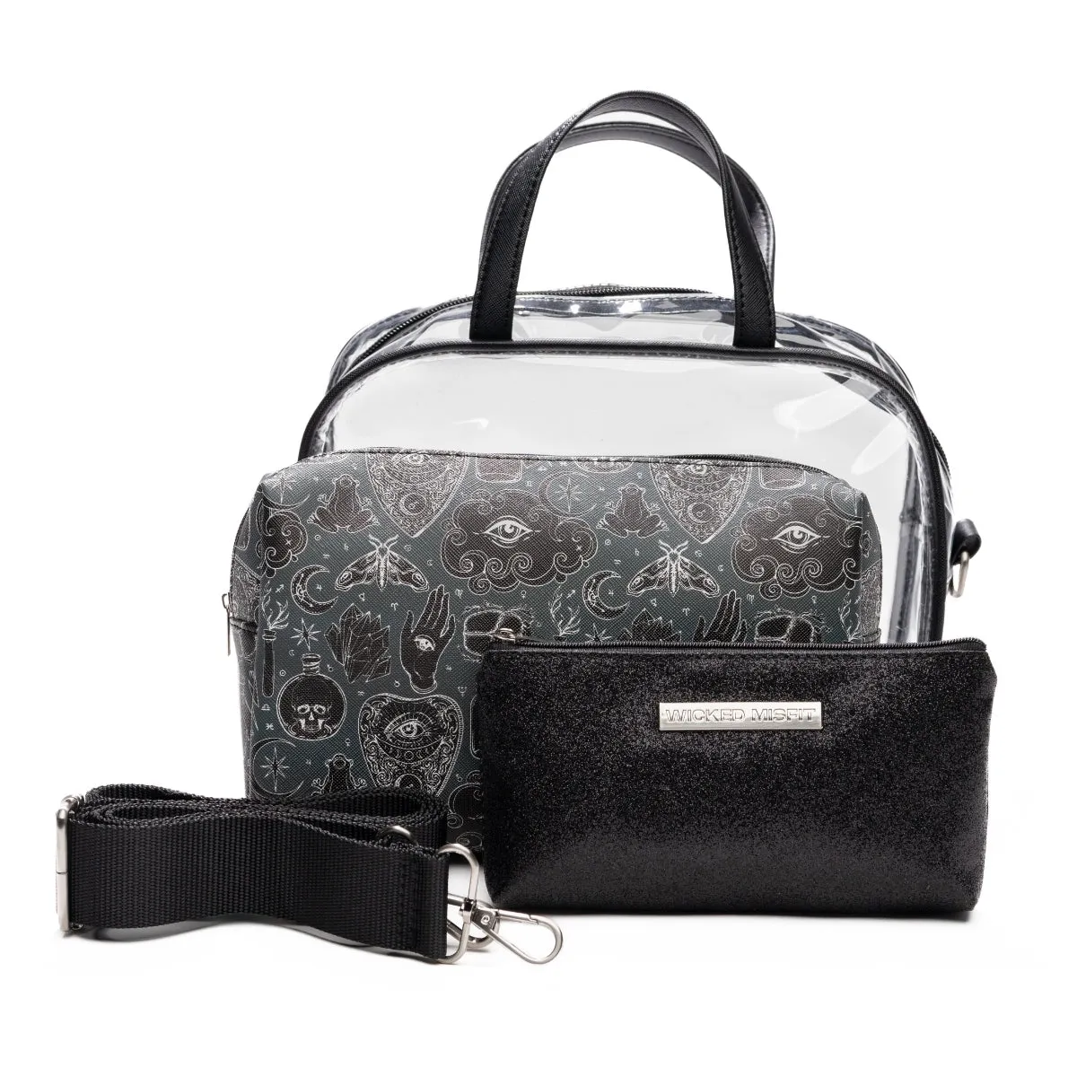 Wicked Misfit Portable Travel Makeup Bags, Pouch, Crossbody Combo