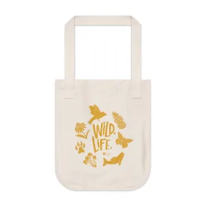 'wild. life.' organic canvas tote bag