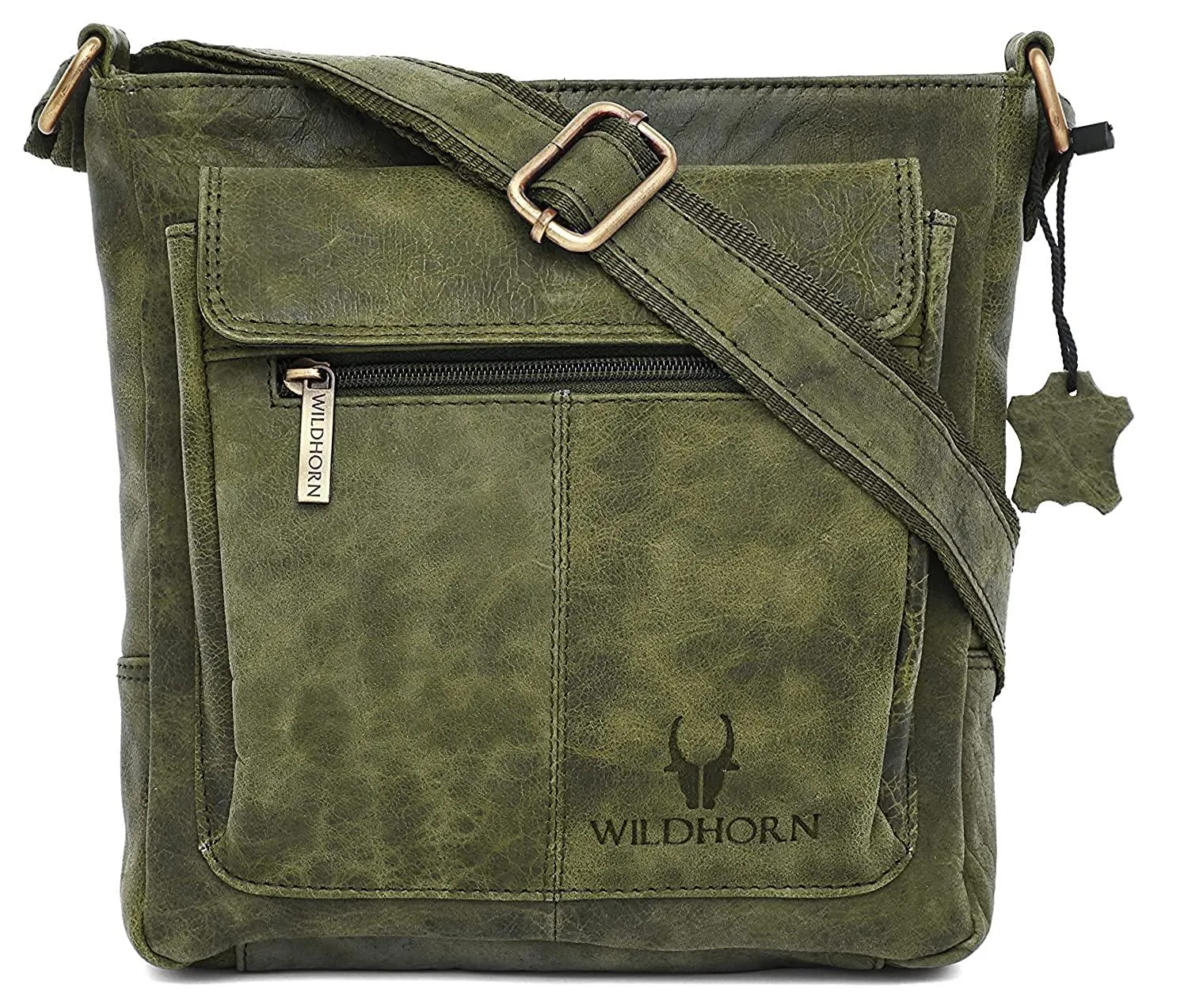 WILDHORN Leather Sling Messenger Bag for Men. DIMENTION : L-8 inch W-3 inch H-9 inch