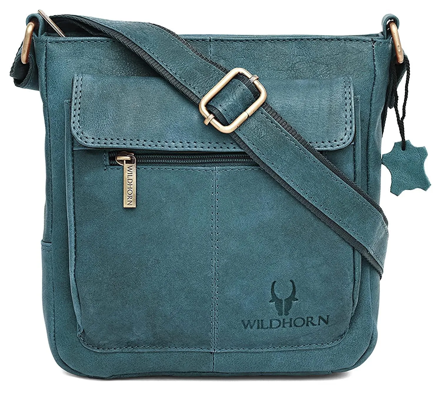 WILDHORN Leather Sling Messenger Bag for Men. DIMENTION : L-8 inch W-3 inch H-9 inch