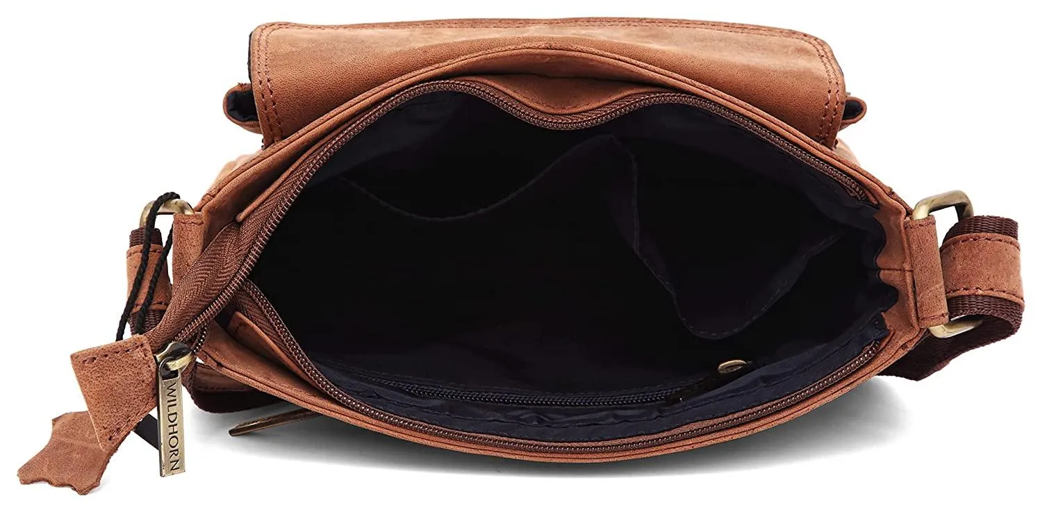 WILDHORN Leather Sling Messenger Bag for Men. DIMENTION : L-8 inch W-3 inch H-9 inch