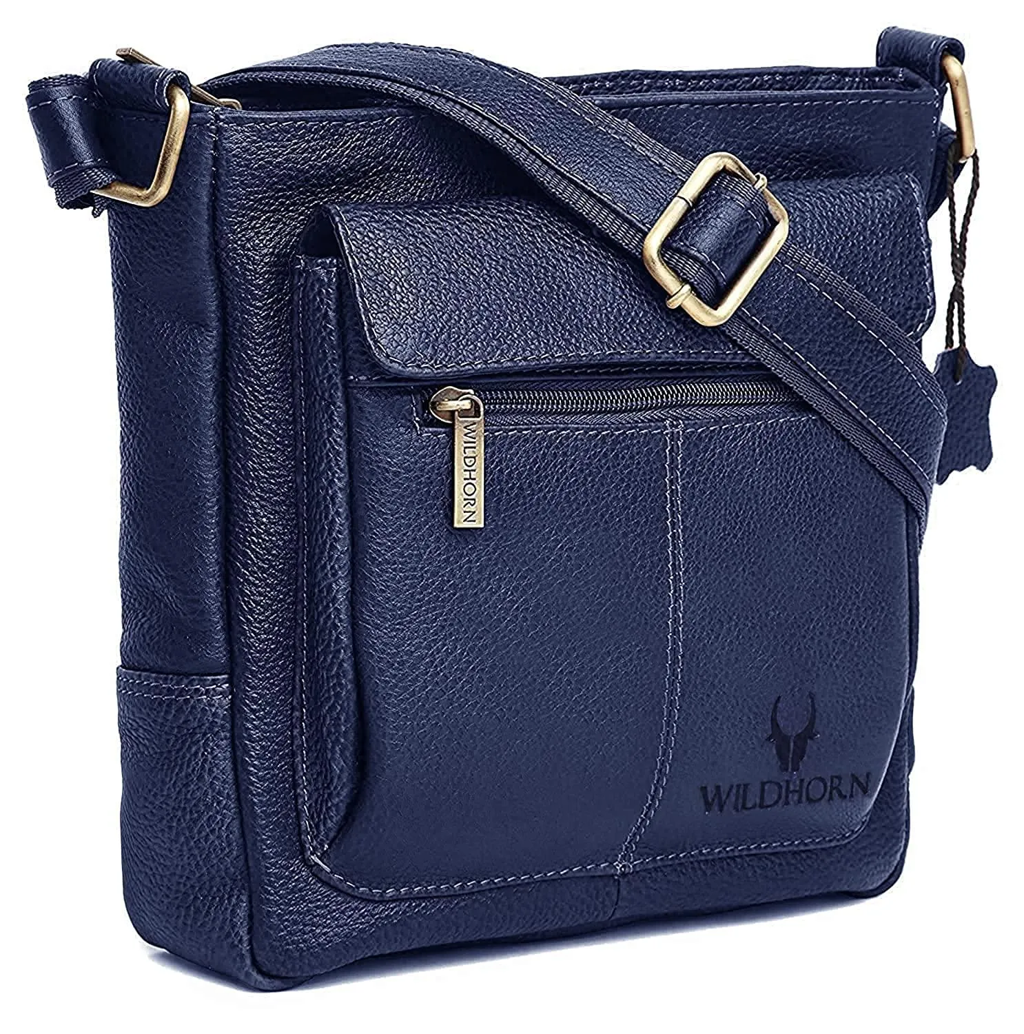 WILDHORN Leather Sling Messenger Bag for Men. DIMENTION : L-8 inch W-3 inch H-9 inch