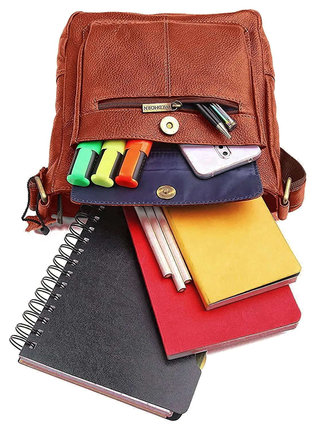 WILDHORN Leather Sling Messenger Bag for Men. DIMENTION : L-8 inch W-3 inch H-9 inch
