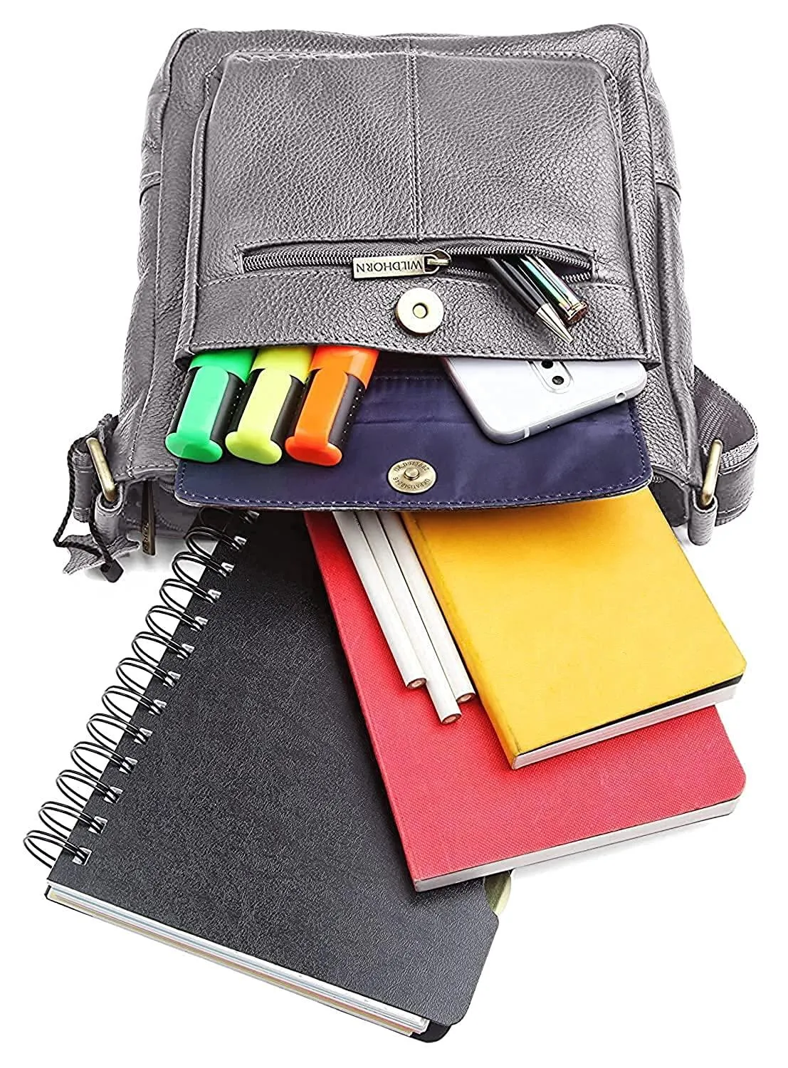 WILDHORN Leather Sling Messenger Bag for Men. DIMENTION : L-8 inch W-3 inch H-9 inch